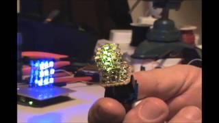 Tiny 3x3x3 LED Green Cube TinyDuino #adafruit6secs