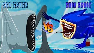 Sea Eater vs Shin Sonic | Giant Mouth Monster Animation