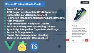 Master API integration in Vue js Unleash the power of Vue 3 Typescript TailwindCSS | Vue Course 2024