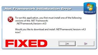 Fix .NET Framework Initialization Error In Windows 7 | Fast & Easy!