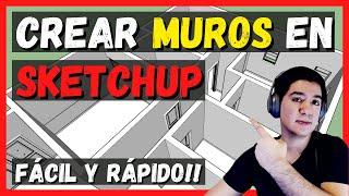  CREA MUROS fácil y rápido en sketchup con estos 3 Plugins.