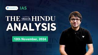 The Hindu Newspaper Analysis LIVE | 13th November | UPSC Current Affairs Today | Sarmad Mehraj