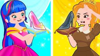 RICH VS POOR PRINCESS!? Shoe Design Shoes Result With Friends!!! Hillarious Cartoon Animation