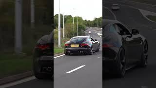 Jaguar F-Type R Accelerating Out Of Car Show #shorts #jaguar #ftype