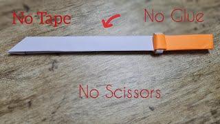 Paper Sword Tutorial |No Glue |No Tape |No Scissors |Simple Paper Sword| Origami Sword