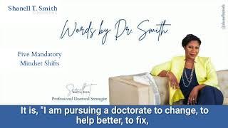 Words by Dr  Smith: 5 Mandatory Mindset Shifts