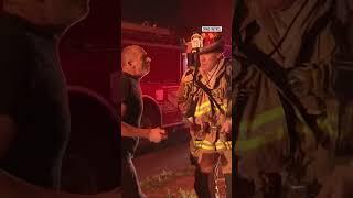 Homeowner reunited with his cat as fire engulfs his Tarzana home