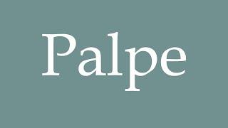 How to Pronounce ''Palpe'' (Palp) Correctly in French