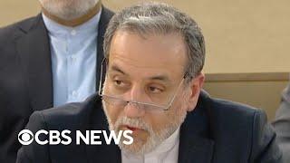 Iran's foreign minister addresses U.N. Human Rights Council, condemns Israeli strikes