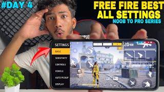 FREE FIRE NOOB TO PRO SETTINGS: GRAPHICS, SENSITIVITY , HUD & GAME SETTINGS EXPLAINED day 3