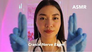 ASMR - cranial nerve exam roleplay | soft spoken, medical, latex glove, light (bahasa melayu)