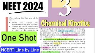 Chemical kinetics NCERT Line By Line in One Shot|NCERT Highlights #neet2024 #chemistryneet #class12