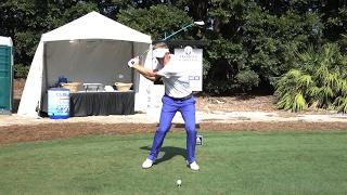 LUKE DONALD 120fps SLOW MOTION FACE-ON DRIVER GOLF SWING
