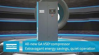 Atlas Copco | All-new VSDˢ compressor | Extravagant energy savings, quiet operation