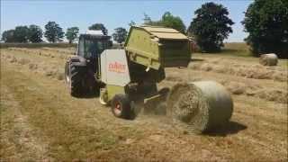 Heuernte 2014 Rundballenpressen mit Massey Ferguson 3085 und Claas Rolland 46