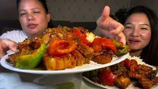 मिठो घेरै मिठो Pork belly chilli, yellow दाल mukbang