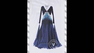 Midnight Sky Velvet Ballroom Competition Dance Dress