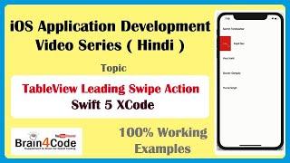 TableView Leading Swipe Action in Swift 5 XCode | Hindi | UISwipeActionsConfiguration