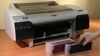 Refilling and installation of refilleble cartridges (RC) for Epson plotters