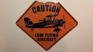 Caution Low Flying Aircraft Metal Sign