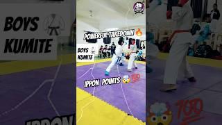 Karate Boys KumiteIppon points #karate #best #kumite #fight #martialarts #kick #takedown #shorts