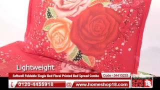 Homeshop18.com - Softwell Foldable Single Bed Floral Printed Bed Spread Combo