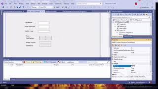 Visual Studio C Sharp Loan Form Design and Code