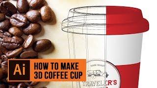 How to Make a 3D Coffee Cup in Adobe Illustrator using Mapping