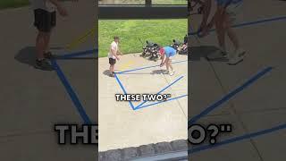 Dads being dudes shuffleboard with strollers