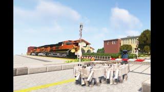 Crazy Guy Walks in Front of Fast Intermodal Train - Dogs Get Run Over! (MC Immersive Railroading)