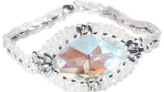 How to Bead Bezell Swarovski Marquise Crystal Bracelet Jewellery by Kleshna