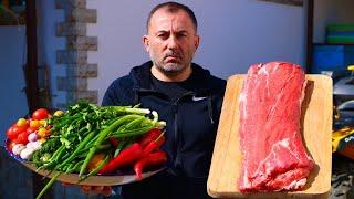 Cooking a Juicy Chunk of Meat on a Frying Pan!