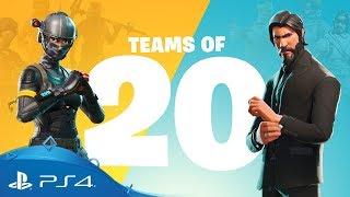 Fortnite Battle Royale | Teams of 20 Trailer | PS4