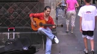 Flamenco Guitar player @ le Cathedral, Barcelona 2009