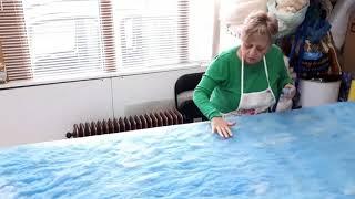 Разкошен фин плъстен вълнен шал в техника "кобуеб"  Cobweb felted shawl making