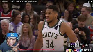 LAKERS FAV OPP REACTS TO LAKERS at BUCKS | FULL GAME HIGHLIGHTS | March 13, 2025