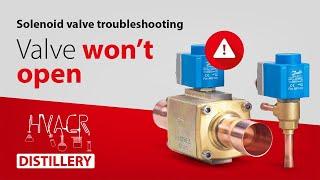 How to troubleshoot a solenoid valve which does not open