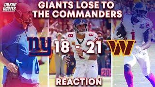 Giants LOSE to Commanders Reaction