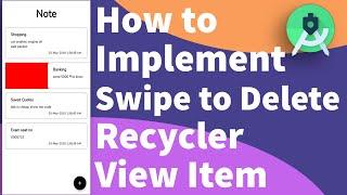 Implement Swipe to Delete RecyclerView Item in Android Studio | Swipe Delete with Source code