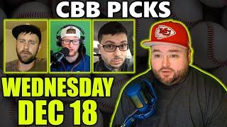 Wednesday CBB Picks with Kyle Kirms | College Basketball 12/18