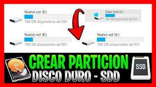 Crear Particiones En Disco Duro Windows 10 RAPIDO Y FACIL  Sin Programas 2023