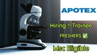 Apotex hiring Freshers for Quality Control at Bengaluru|Fresher jobs|Quality Control job |pharma job