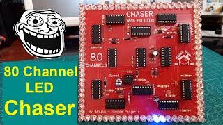 LED Chaser with 80 channels | How to cascade 4017 ICs together