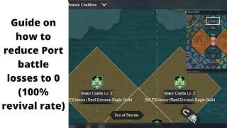 Guide on how to reduce Port battle losses to 0 (100% revival rate) | King of Avalon