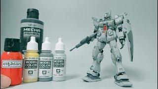 Gunpla Painting Tutorial How to Hand Paint GM Custom with Sponge [짐커스텀 100%붓도색&스폰지도색]