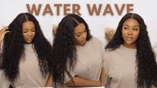 LOW-MAINTENANCE WATER WAVE VACATION HAIR! QUICK & EASY CLOSURE WIG GLUELESS INSTALL | YOLISSA HAIR