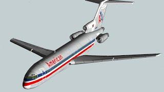 Building a Boeing 727 jet airliner model (American Airlines colours) using the Google Sketchup