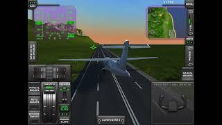 Turbo prop sim attempting to take off on a road