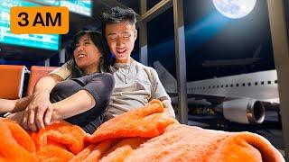 Sleeping Overnight at the Airport with a Flight Attendant