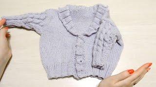 Детская кофточка (кардиган) спицами //Часть 2//Baby jacket knitting